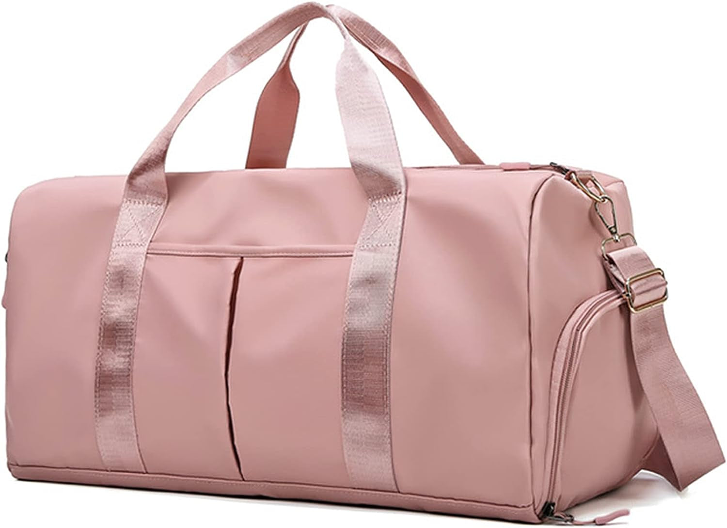 Waterproof Duffel Gym Bag Pink for Women and Men Swim Sports Travel Weekender Bag